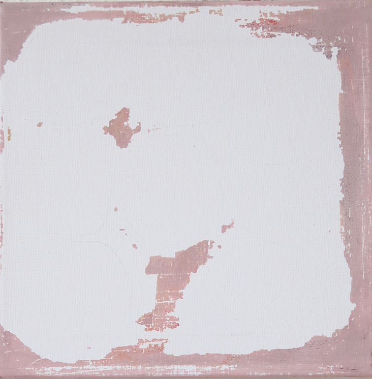 Acrylic painting in pink and white the majority of the surface washed down on the website A Better Version
