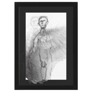 angel black wood frame